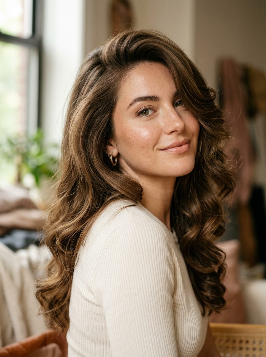 Blowout mit Seitenscheitel - Blowout Frisur